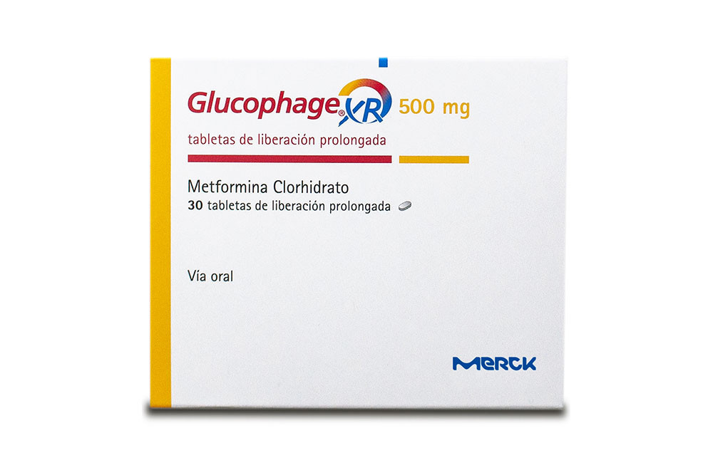 GLUCOPHAGE XR 500 mg Caja Con 30 Tabletas De Liberación Prolongada
