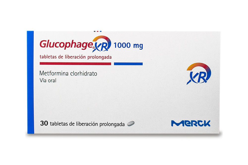 Glucophage XR 1000 mg Caja Con 30 Tabletas De Liberación