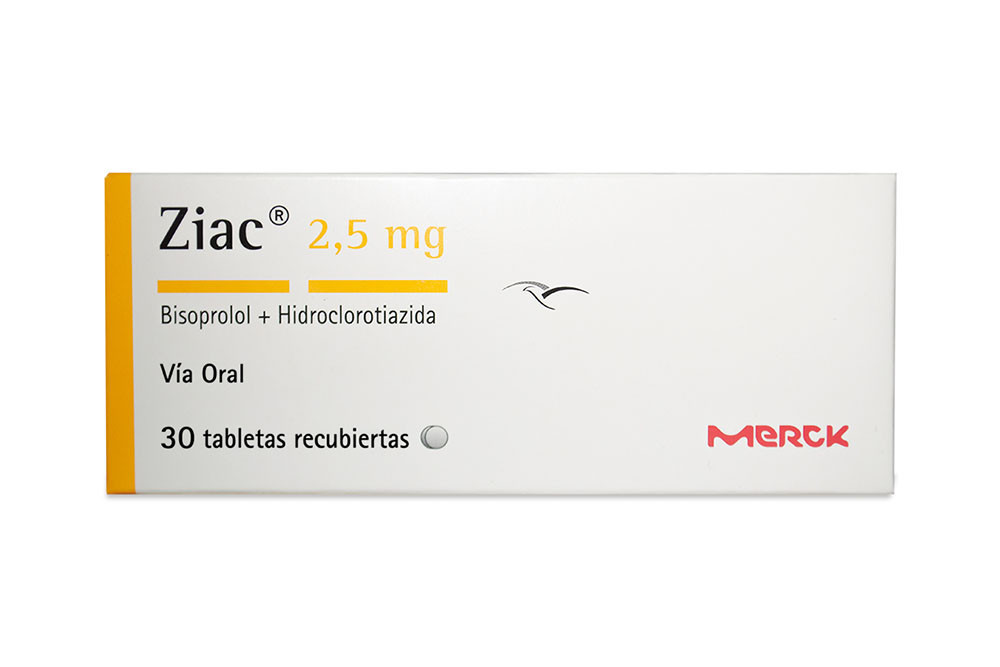Ziac 2,5 mg Caja Con 30 Tabletas Recubiertas