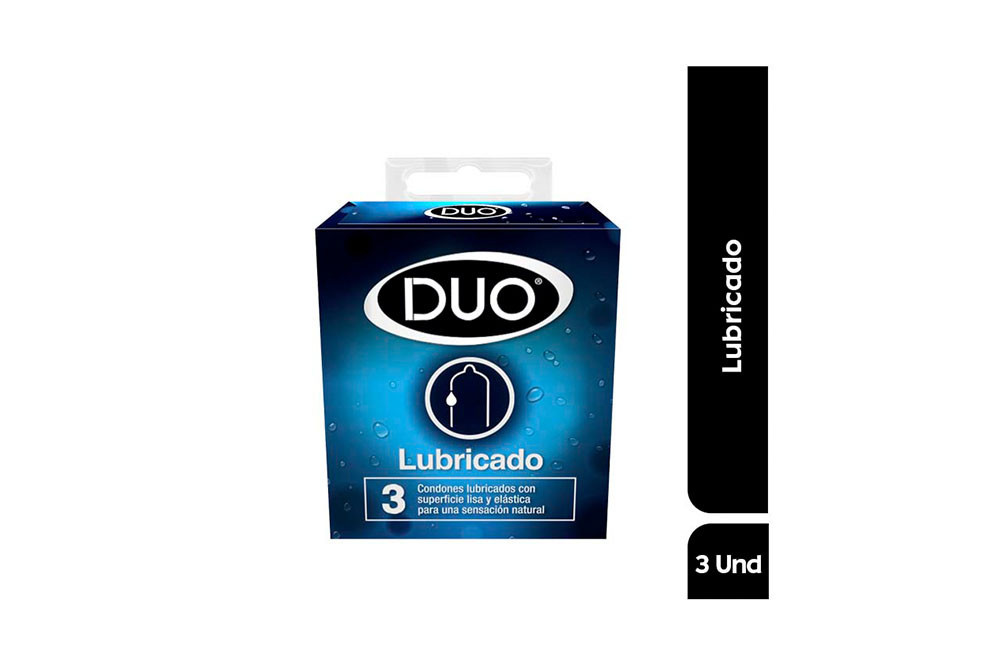 Duo Condones Lubricado Caja Con 3 Unidades 