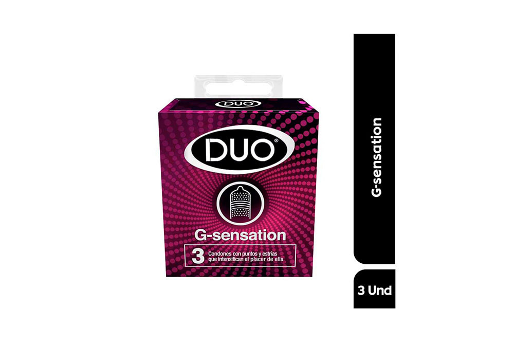 Condones Duo G-Sensation Caja Con 3 Unidades