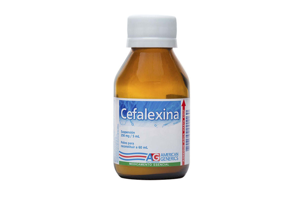 Cefalexina Polvo 250 mg Frasco Con  60 mL - Solución