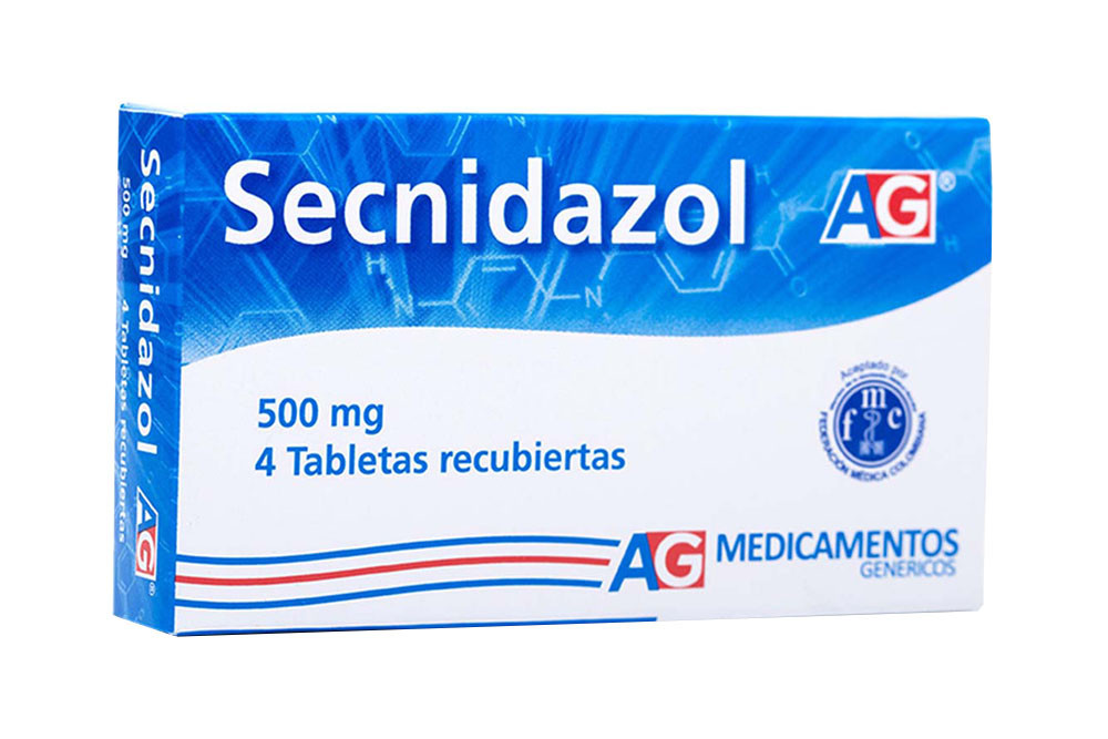 Secnizadol AG 500 mg Caja Con 4 Tabletas Recubiertas 