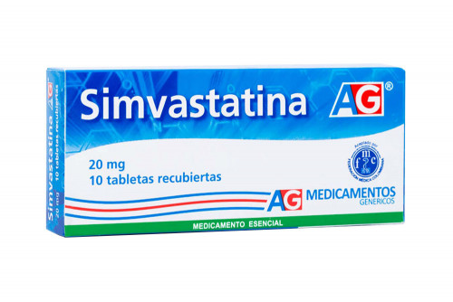 Simvastatina 20 mg Caja Con 10 Tabletas Recubiertas