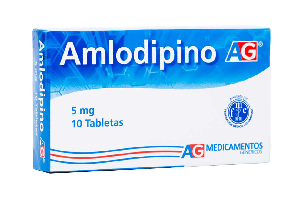 Amlodipino 5 mg Caja Con 10 Tabletas