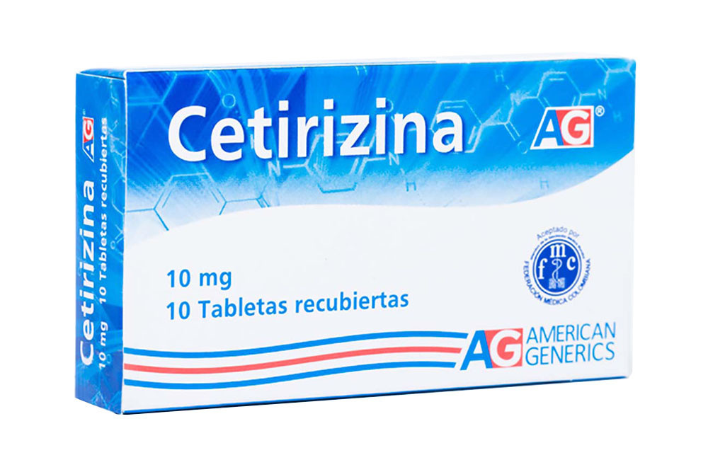 Cetirizina 10 mg Caja Con 10 Tabletas Recubiertas