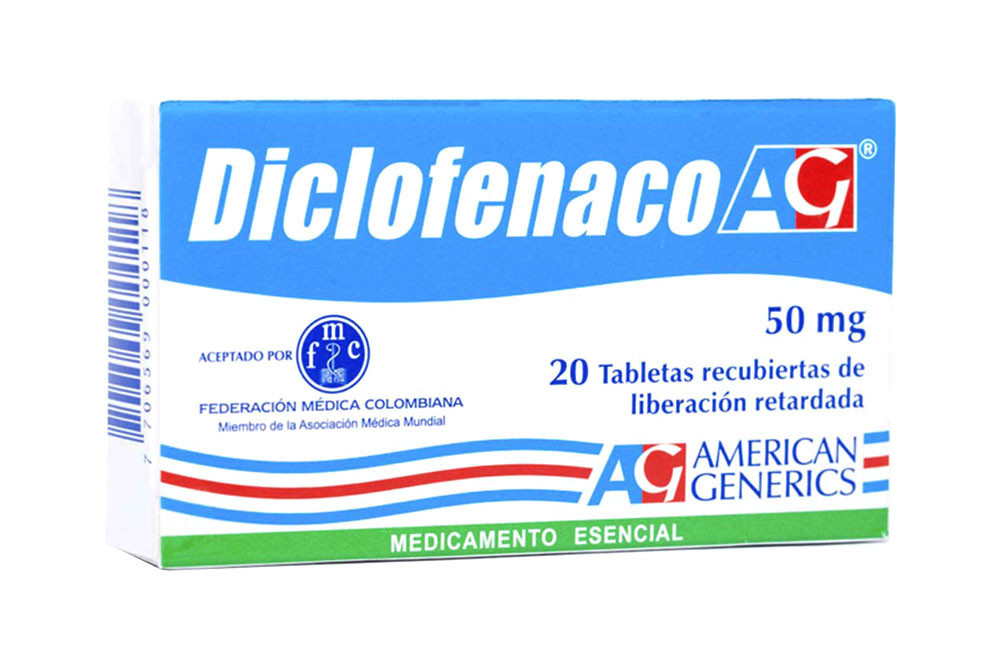 Diclofenaco 50 mg Caja Con 20 Tabletas Recubiertas De Liberación Retardada