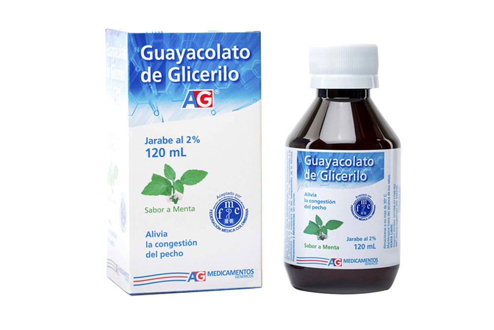 Guayacolato De Glicerilo 2 % Jarabe  Caja Con Frasco Con 120 mL - Sabor A Menta