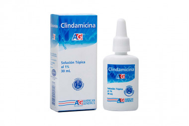 Clindamicina Solución Tópica Caja Con Frasco Con 30 mL