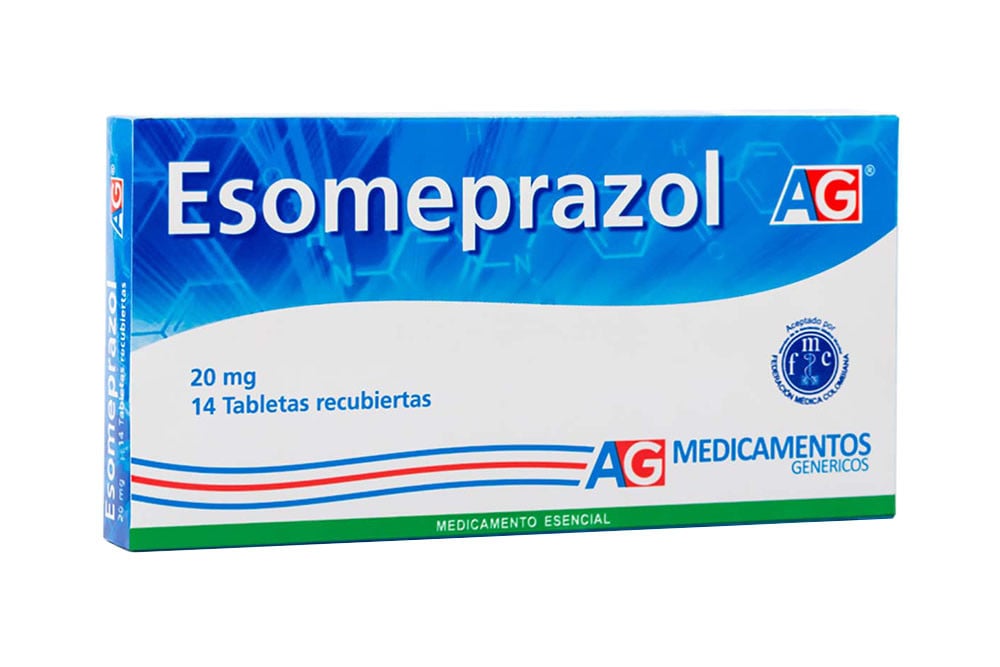 esomeprazol 20 mg caja con 14 tabletas recubiertas