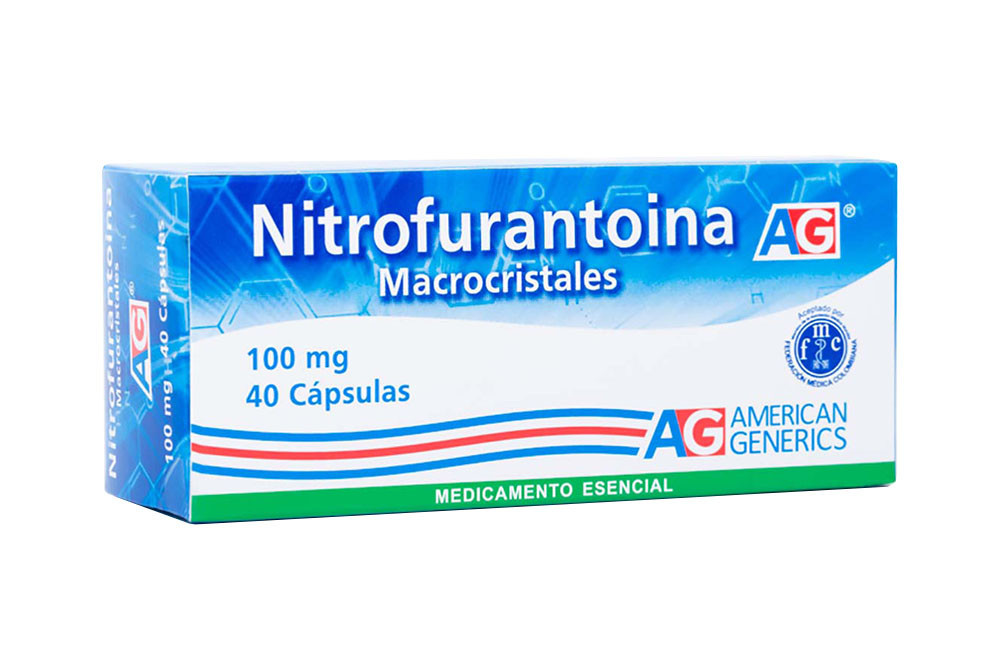 Nitrofurantoina 100 mg Caja Con 40 Cápsulas