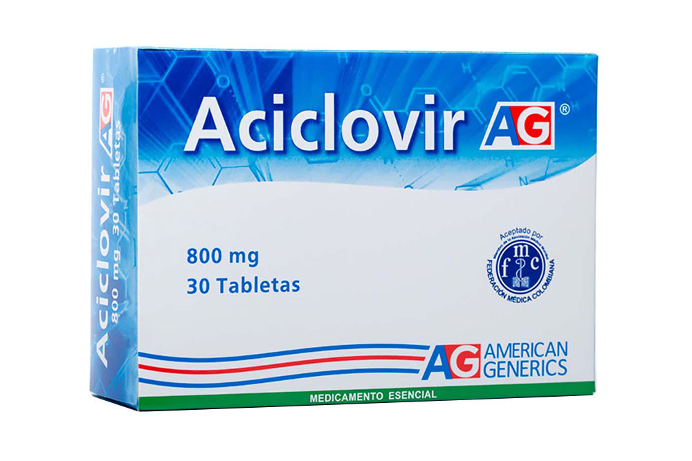 Aciclovir 800 mg Caja Con 30 Tabletas