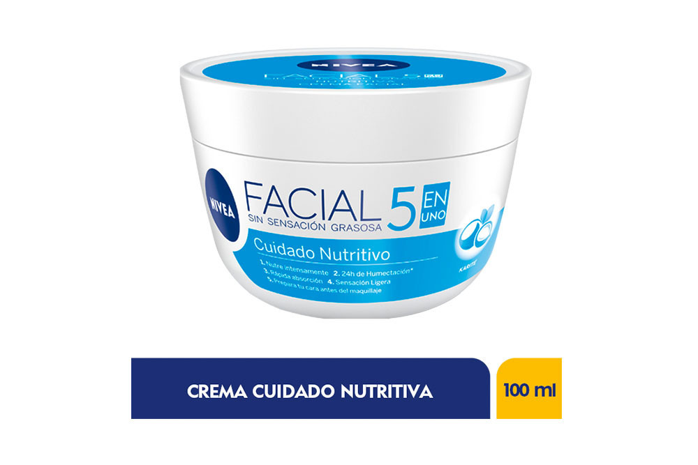 Crema Facial Nivea Cuidado Nutritivo Tarro Con 100 mL