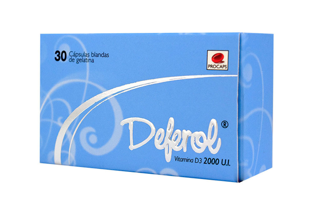 Deferol 2000 UI Vitamina D3 Caja Con 30 Cápsulas Blandas De Gelatina