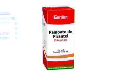 Pamoato De Pirantel Suspensión Oral 250 Mg / 5 Ml Caja Con Frasco Con 15 Ml