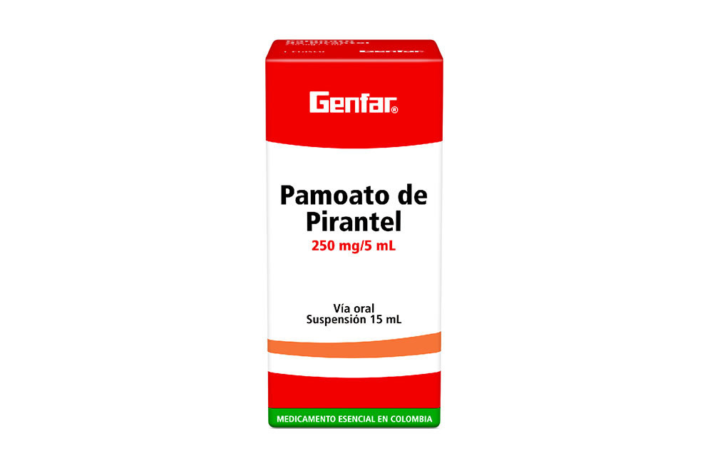 Pamoato De Pirantel Suspensión Oral 250 mg / 5 mL Caja Con Frasco Con 15 mL