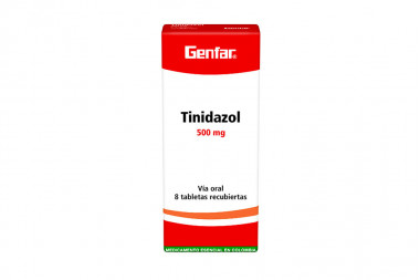 Tinidazol Genfar 500 mg Caja Con 8 Tabletas Recubiertas