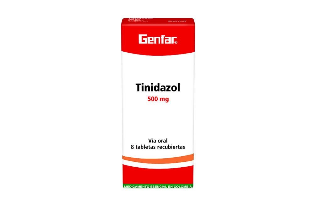 Tinidazol Genfar 500 mg Caja Con 8 Tabletas Recubiertas