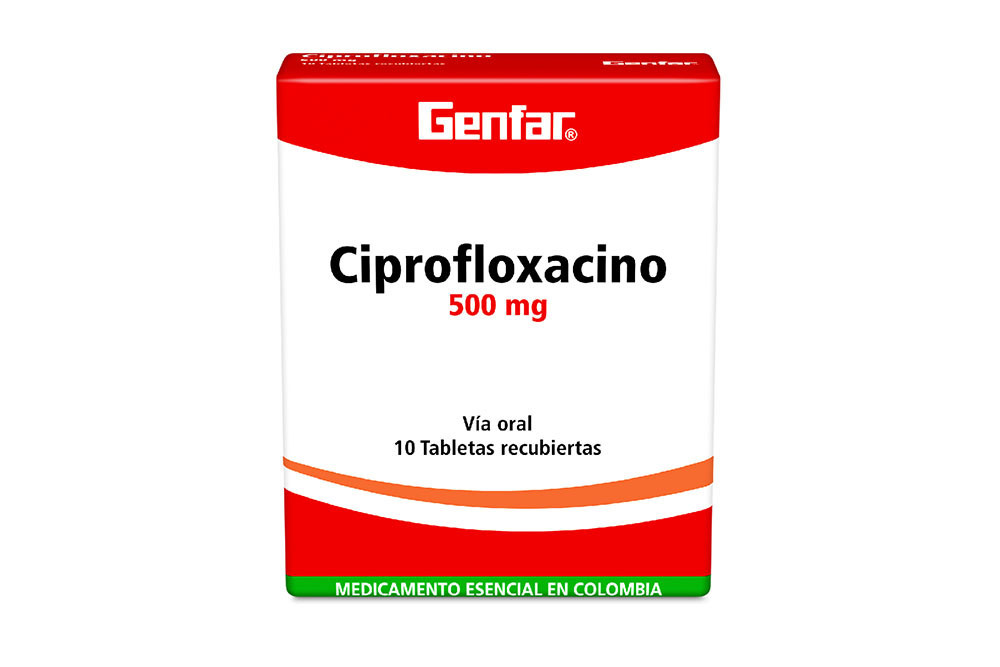 Ciprofloxacino 500 mg Caja Con 10 Tabletas Recubiertas