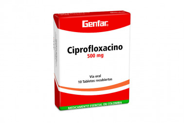 Ciprofloxacino Genfar 500 mg Caja Con 10 Tabletas Recubiertas
