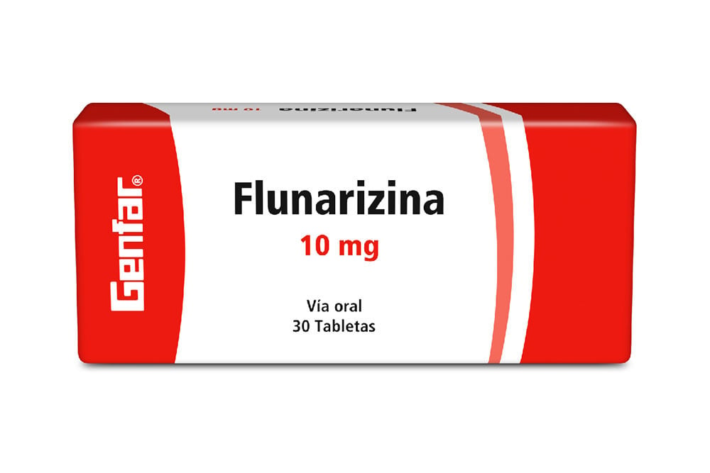 Flunarizina 10 mg Caja x 30 Tabletas - Antagonista Selectivo Del Calcio