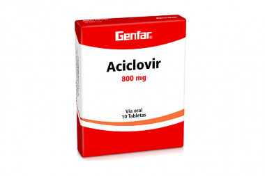 Aciclovir 800 mg Caja Con 10 Tabletas