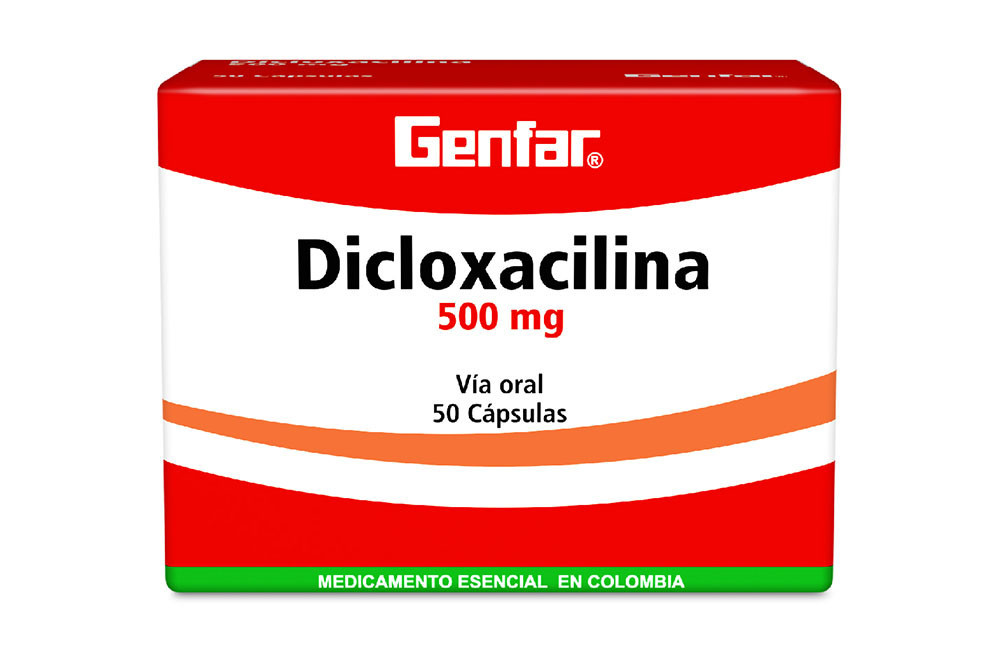 Dicloxacilina 500 mg Caja x 50 Cápsulas - Genfar