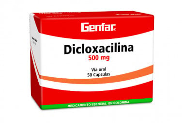 Dicloxacilina Genfar 500 mg Caja Con 50 Cápsulas