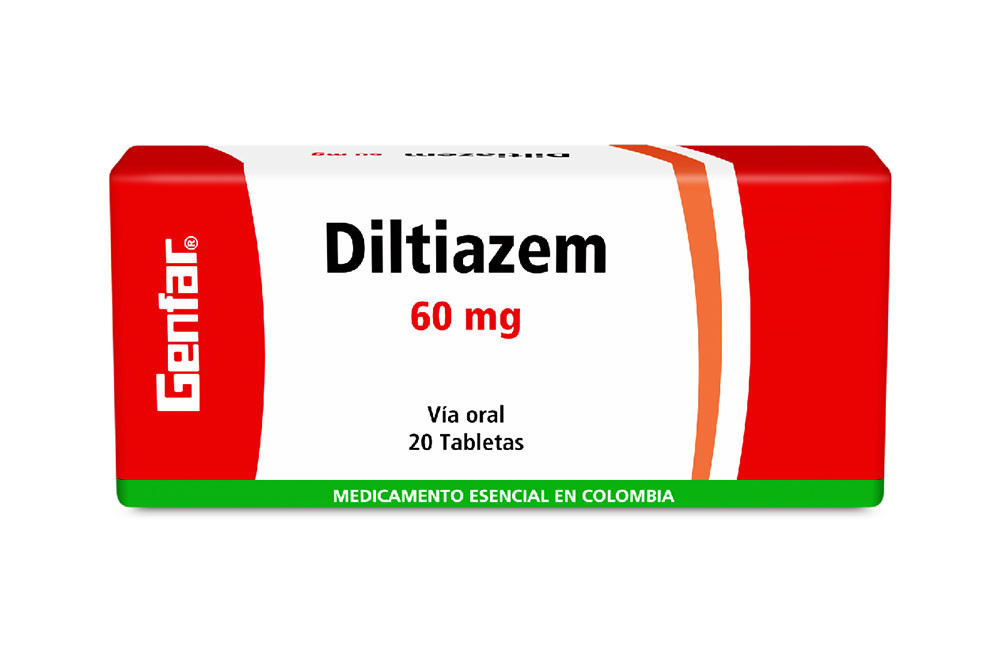 diltiazem 60 mg caja con 20 tabletas