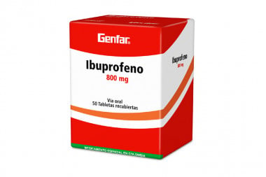 ibuprofeno 800 mg caja con 50 tabletas recubiertas