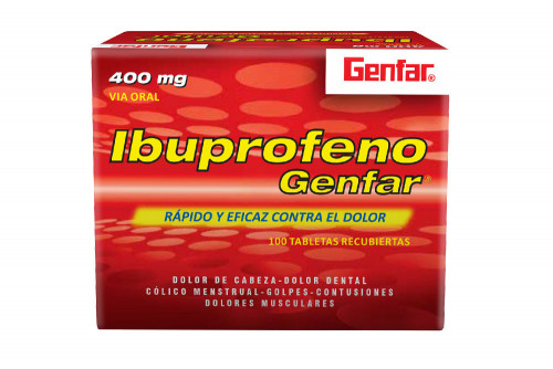 Ibuprofeno 400 mg Caja Con 100 Tabletas Recubiertas