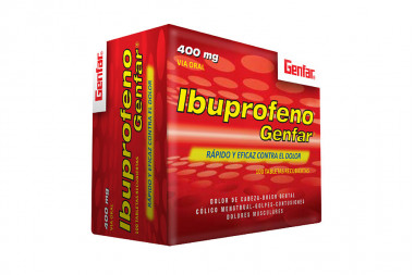 Ibuprofeno Genfar 400 mg Caja Con 100 Tabletas Recubiertas