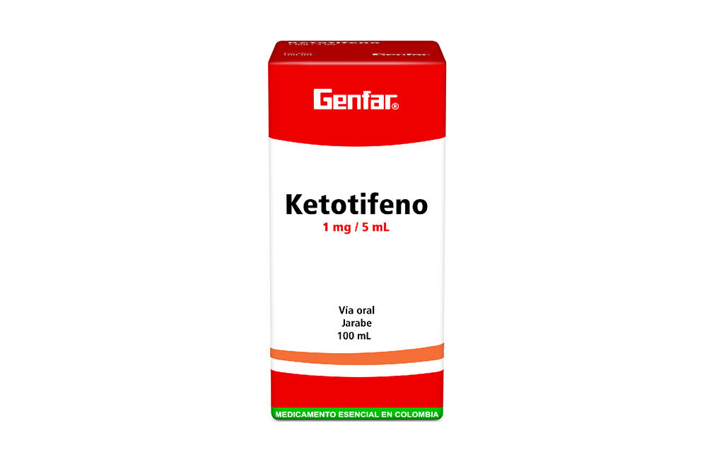 Ketotifeno 1 mg / 5mL Jarabe Caja Con Frasco Con 100 mL