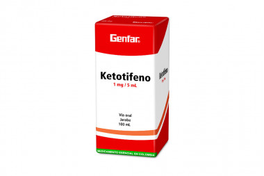 Ketotifeno Genfar 1 mg / 5mL Jarabe Caja Con Frasco Con 100 mL