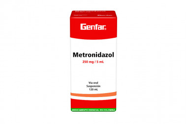 Metronidazol 250 mg / 5 mL Suspensión Caja Con Frasco Con 120 mL 