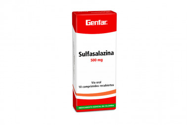 Sulfasalazina 500 mg Caja x 10 Tabletas Cubiertas - Colitis Ulcerativa