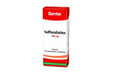 Sulfasalazina 500 mg Caja Con 10 Tabletas Cubiertas - Sanofi  Aventis