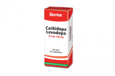 Carbidopa Levodopa 25 / 250 mg Caja Con 30 Comprimidos