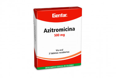 Azitromicina 500 mg Caja Con 3 Tabletas Recubiertas
