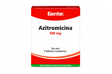 Azitromicina 500 mg Caja Con 3 Tabletas Recubiertas