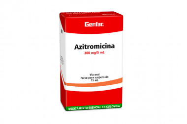 Azitromicina 200 mg / 5 mL Polvo Para Suspensión Caja Con Frasco Con 15 mL 