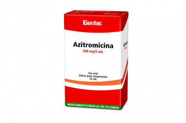 Azitromicina 200 mg / 5 mL Polvo Para Suspensión Caja Con Frasco Con 15 mL 