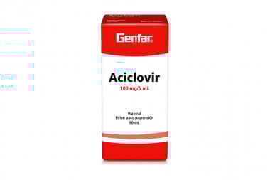 Aciclovir 100 Mg / 5 Ml Polvo Para Suspensión Caja Con Frasco Con 90 Ml
