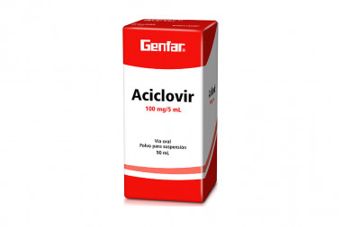 Aciclovir 100 Mg / 5 Ml Polvo Para Suspensión Caja Con Frasco Con 90 Ml