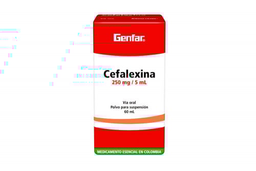 Cefalexina Polvo 250 mg / 5 mL Caja Con Frasco De 60 mL - Suspensión