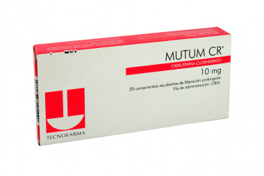MUTUM CR 10 mg Caja Con 20 Comprimidos Recubiertos de Liberación Prolongada 