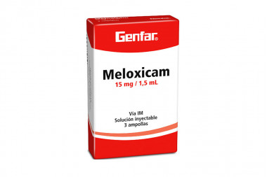 Meloxicam Solución Inyectable 15 mg Caja Con 3 Ampollas 1.5 mL