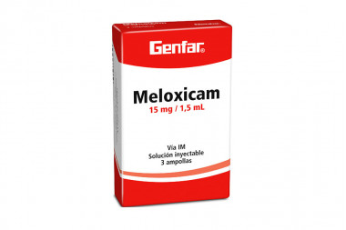 Meloxicam Solución Inyectable 15 Mg Caja Con 3 Ampollas 1.5 Ml