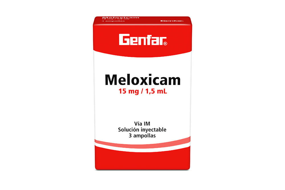 Meloxicam Solución Inyectable 15 mg Caja Con 3 Ampollas 1.5 mL