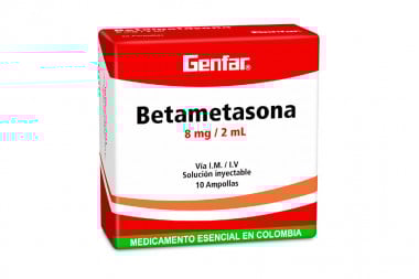 Betametasona Inyectable 8 Mg/ 2 Ml Caja Con 10 Ampollas – Genfar